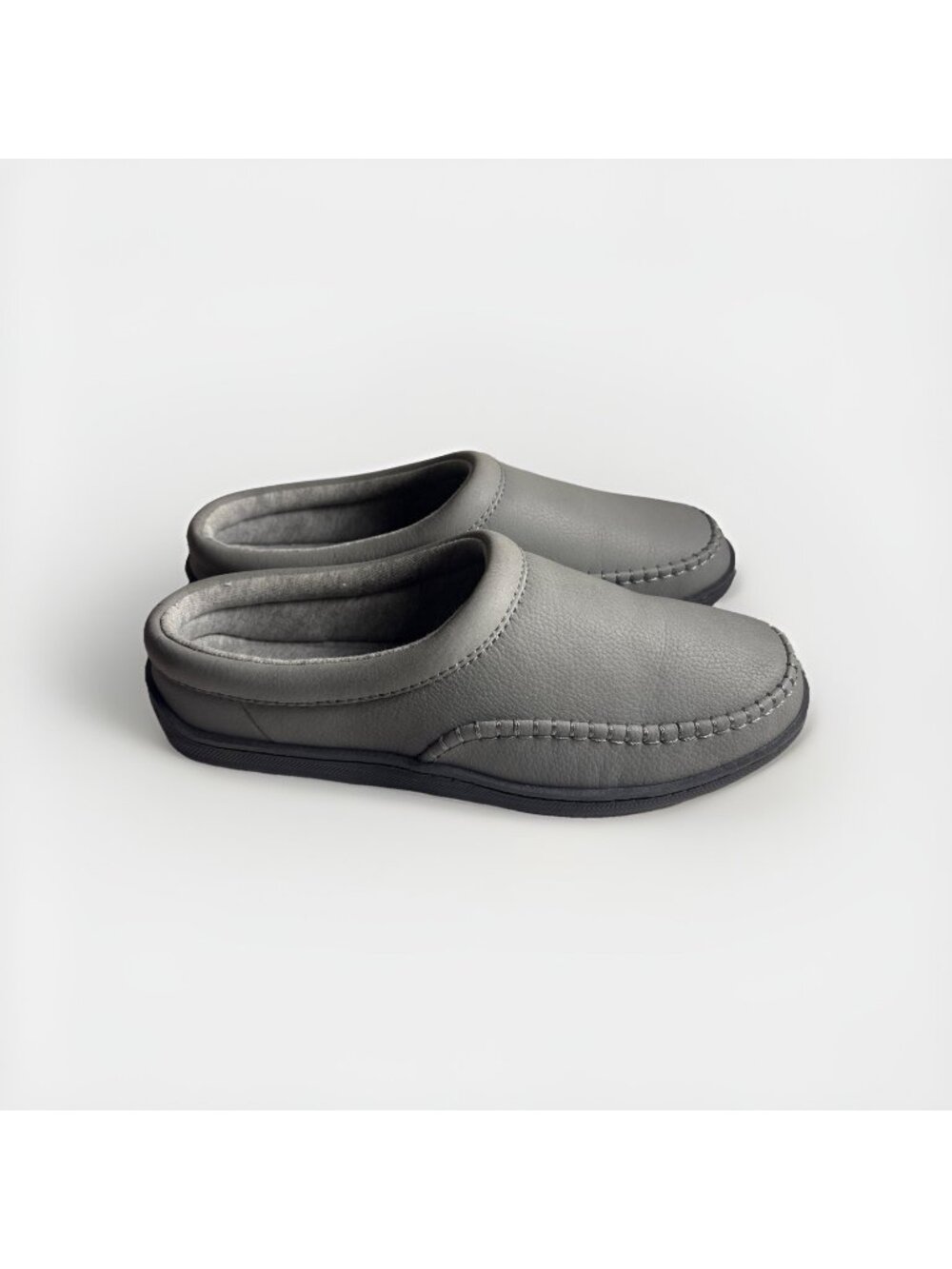 My Pillow My Slippers Womens Size 10 Slippers Gray Leather Cushioned Loafers